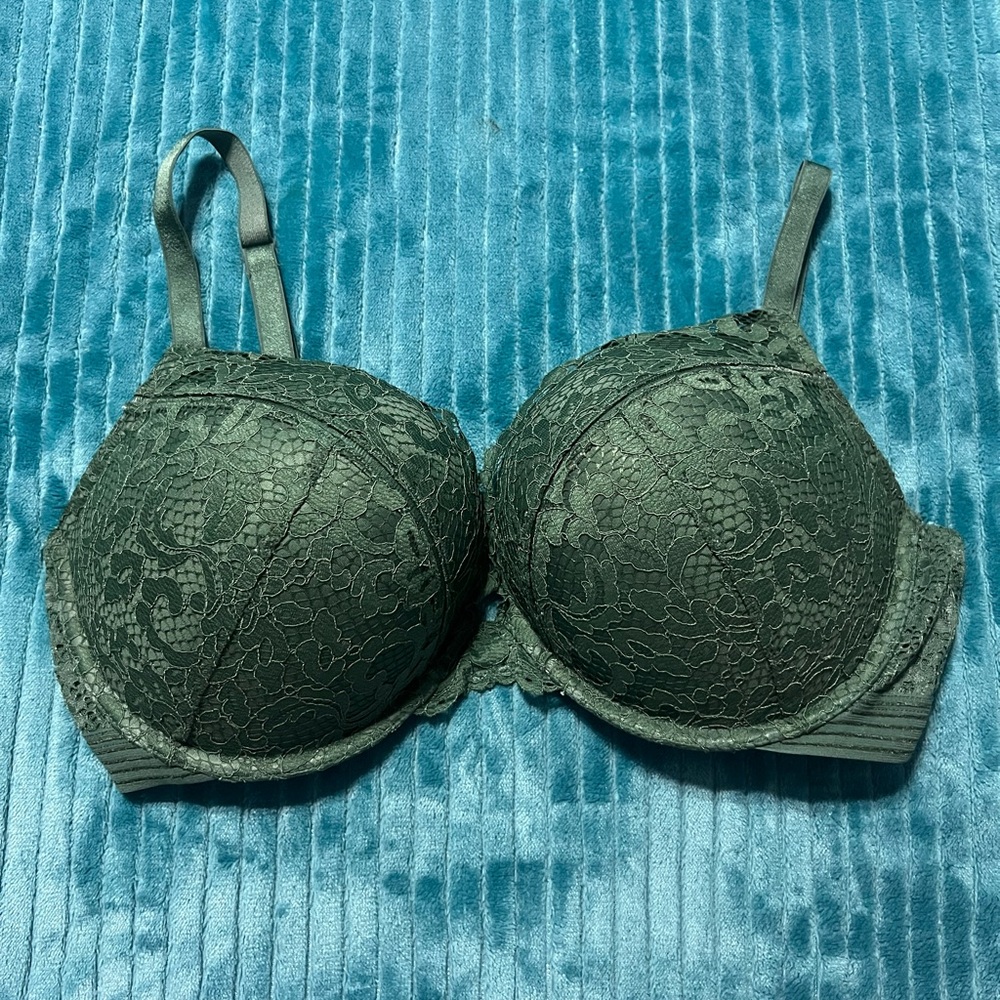 Victoria's Secret Bombshell Lace Underwire Bra - Dark Green
